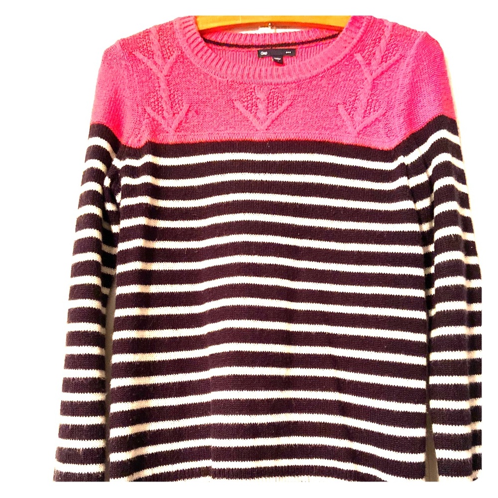 Solid striped sweater